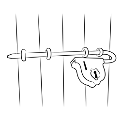 Old Door Lock Free Coloring Page for Kids