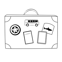 Old Luggage Free Coloring Page for Kids