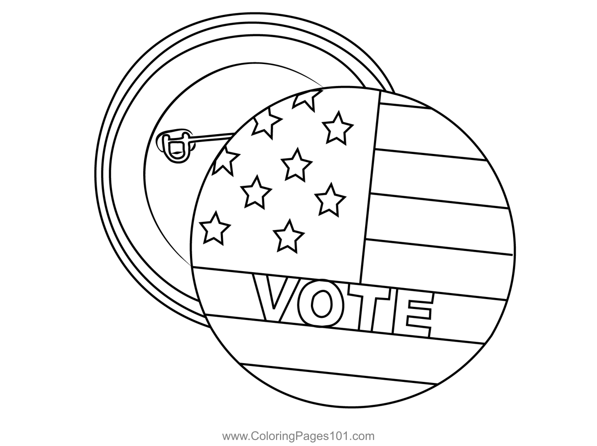 Usa Badge Coloring Page for Kids - Free Everyday Objects Printable
