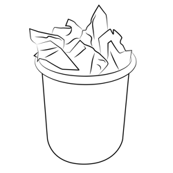 Waste Basket Free Coloring Page for Kids