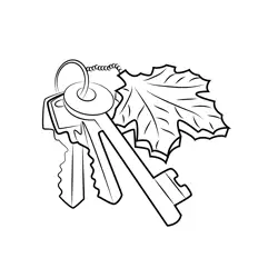 Wooden Keychain Free Coloring Page for Kids