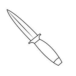 Wooden Knife Free Coloring Page for Kids