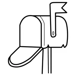 Simple Mailbox Picture Free Coloring Page for Kids