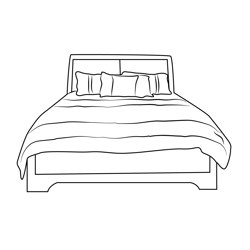 Bed In Hotel Room Free Coloring Page for Kids