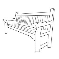 Old Bench Free Coloring Page for Kids