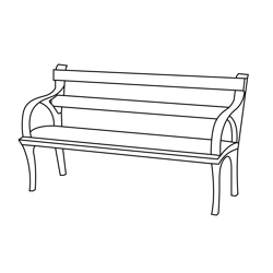 Simple Bench Free Coloring Page for Kids