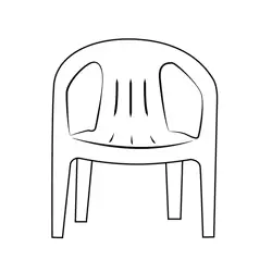 Simple Chair Free Coloring Page for Kids