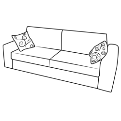 Sofa Cushion Free Coloring Page for Kids