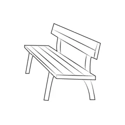 Wooden Benches Free Coloring Page for Kids