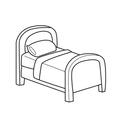 Simple Cozy Bedroom Furniture Free Coloring Page for Kids