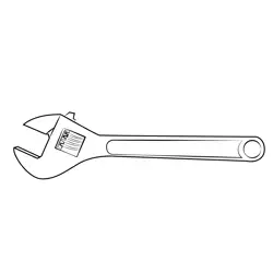 Adjustable Steel Wrench Free Coloring Page for Kids