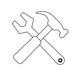 Hammer And Wrench Free Coloring Page for Kids