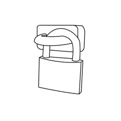 Security Padlock Free Coloring Page for Kids