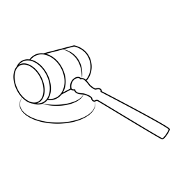 Wooden Gavel Free Coloring Page for Kids