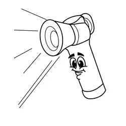 Happy Flashlight Shines Brightly Free Coloring Page for Kids