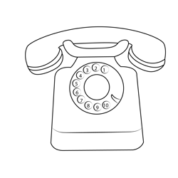 Antique Home Telephone Free Coloring Page for Kids