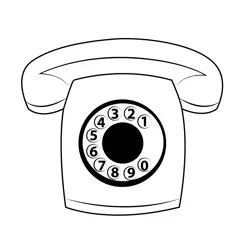 Old Green Telephone Free Coloring Page for Kids