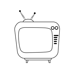 Old Television Free Coloring Page for Kids