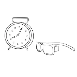 Watch And Glasses Free Coloring Page for Kids