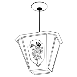 Painted Hanging Lamp Free Coloring Page for Kids
