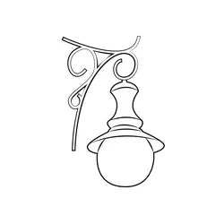Street Lamp Free Coloring Page for Kids