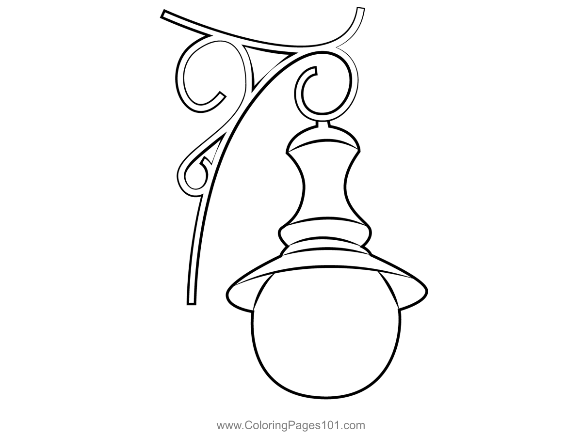 Street Lamp Coloring Page For Kids Free Lamps Printable Coloring