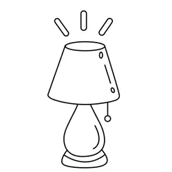 Glowing Table Lamp Outline Free Coloring Page for Kids