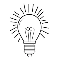 Bright Idea Light Bulb Free Coloring Page for Kids