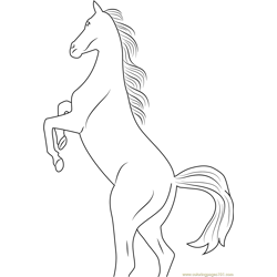Horse Rearing Free Coloring Page for Kids
