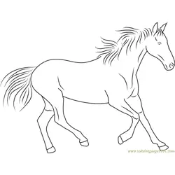 Horse Running Free Coloring Page for Kids