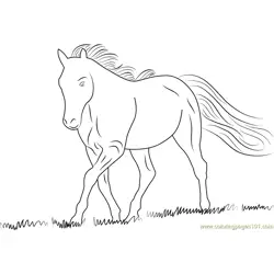 White Horse Free Coloring Page for Kids