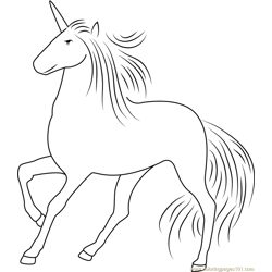 Beautiful Unicorn Free Coloring Page for Kids