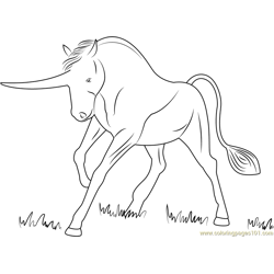 Big Unicorn Free Coloring Page for Kids