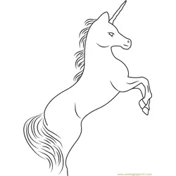 Rampant Unicorn Free Coloring Page for Kids