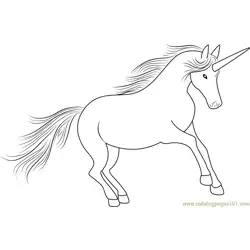 Unicorn Look At Free Coloring Page for Kids
