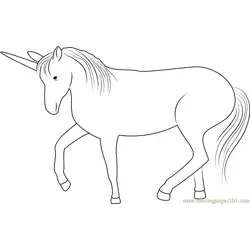Unicorn Look Free Coloring Page for Kids