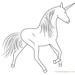 Unicorn Running Fast Free Coloring Page for Kids