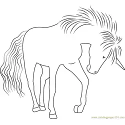 Unicorn of the Rainbow Carol Free Coloring Page for Kids