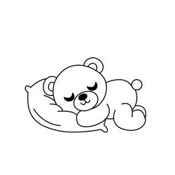 Cute Bear Sleeping Peacefully Free Coloring Page for Kids