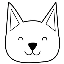 Cute Happy Pet Face Free Coloring Page for Kids