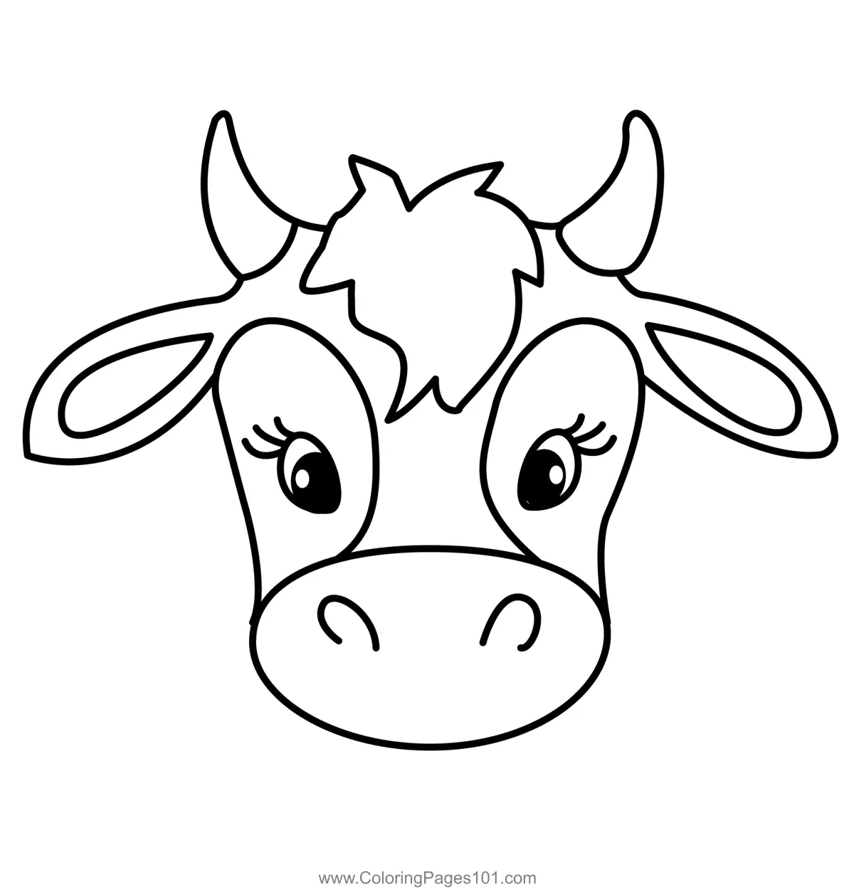 Simple Cow Face Coloring Page For Kids Free Cow Printable Coloring Simple Cow Face Coloring Page For Kids Free Cow Printable Coloring