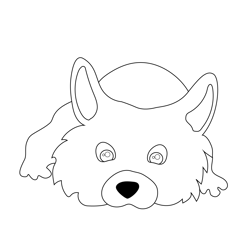 Cute Dog Lying On Floor Free Coloring Page for Kids