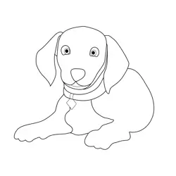 Innocent Cute Puppy Free Coloring Page for Kids