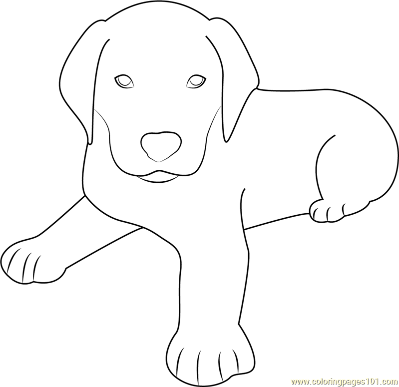 Cute Dog Sitting Coloring Page for Kids - Free Dog Printable Coloring