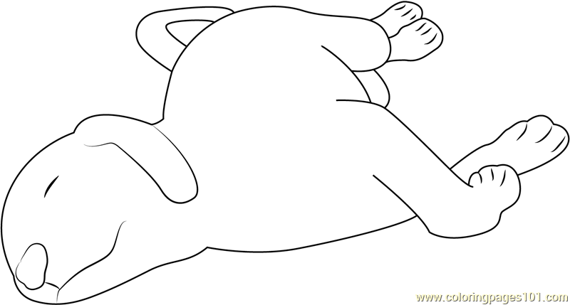 Dog Puppy Sleeping Coloring Page for Kids - Free Dog Printable Coloring