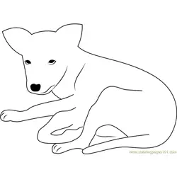 Black Dog Look at Me Free Coloring Page for Kids
