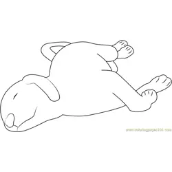 Dog Puppy Sleeping Free Coloring Page for Kids