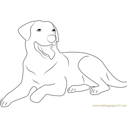 Dog Show his Toung Free Coloring Page for Kids