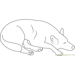 Dog Sleeping at Home Free Coloring Page for Kids