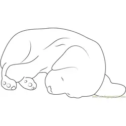 Sleepy Dog Free Coloring Page for Kids